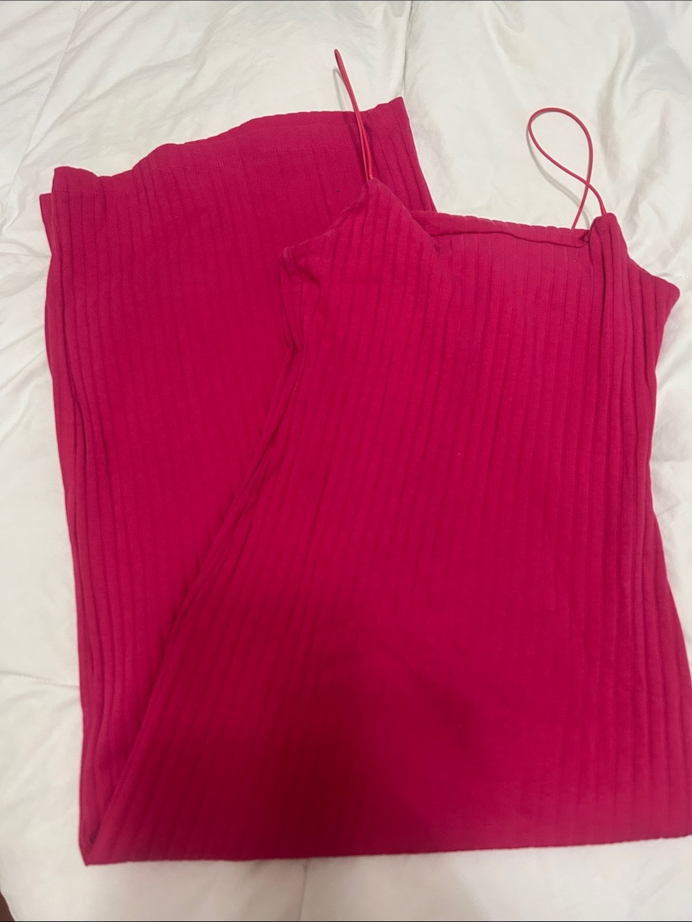 Zara Fuchsia Ribbed Maxi Dress